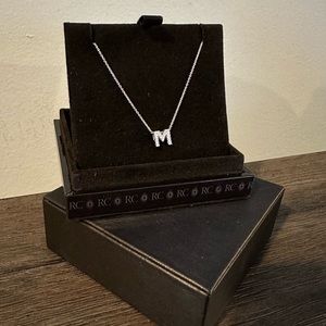 Roberto Coin ‘M’ Diamond Necklace